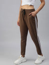 Women's Brown Solid Track Pants-GF-12-Brown