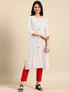 Women's White Printed Straight Kurta-SKC-3380-1-White