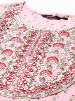 Women's Pink Printed Kurta Set-GW-412-Pink