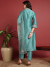 Ahika Polyester Solid Blue Indian Ethnic-PKSKD2427_S