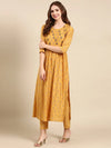 Women's Mustard Printed Kurta Set-SKC-968-Mustard