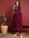 Ahika Cotton Solid Maroon Indian Ethnic