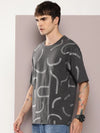 Dillinger Grey Graphic Oversized T-shirt-DLMOV257DKG-S