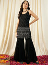 Kurta With Sharara in Black Color