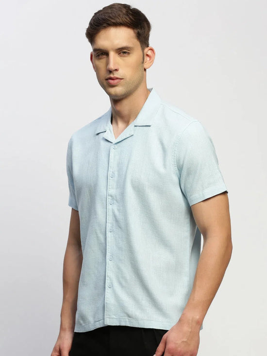 Men Blue Solid Shirt-AANYA-1690-Blue