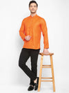 Hangup Men Standard Solid Men's Indian Wear-Orange_Magic_Patch_ShortKurta