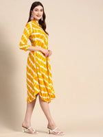 Front Cowl Midi Dress in Yellow