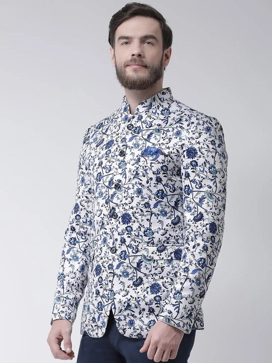 Hangup Men Standard Printed Men Formalwear-D605ButtonBlazer