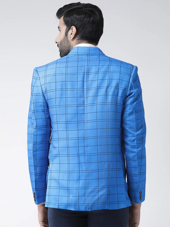 Hangup Men Standard Checkered Men Formalwear-D962ButtonBlazer