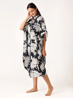 Printed Kaftan in Navy Print