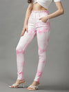 Women's Pink Solid Skinny Fit Denim Jeans-GZ-5138-Pink