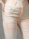 Women's Peach Solid Skinny Fit Denim Jeans-GZ-5138-Peach