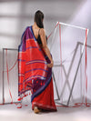 Purple Cotton Patli-Pallu Saree With Sripe Designs And Dual Border-MA55CT06540081