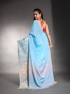 Sky Blue Pure Cotton Soft Saree With Nakshi Designs-MA54CT041380005