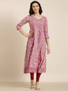 Women Anarkali Lavender Ethnic Motifs Kurta-AT-A1303-LG-Lavender