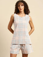 Kurta Shorts nightwear Set in Checks