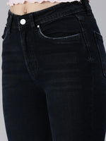 Women's Navy blue Solid Denim Skinny Jeans-GZ-5157-B-Navyblue