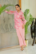 Vaasva Women Marble Print Embroidered Shirt  With Solid  Pants.-131-Vaas-Candy