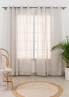 Light Grey 100% cotton solid sheer curtain for living room - Light filtering - Pack of 1-230423053