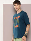 Dillinger Blue Graphic Oversized T-shirt-DLMOV244PED-S