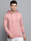 Men Pink Solid Casual Hoodie-EX-6001-Pink