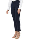 Smarty Pants Women's Cotton Lycra High Raise Waist Ankle Length Navy Blue Formal Trouser