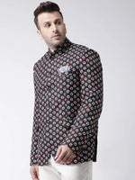 Hangup Men Standard Printed Men Formalwear-D132_5Button_Blazer