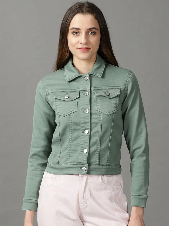 Women's Sea Green Solid Open Front Jacket-LT-JKT-22130-Seagreen