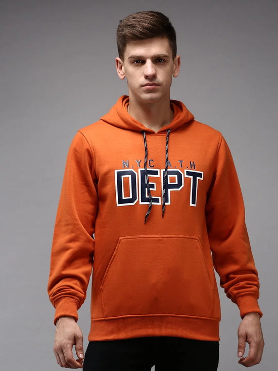 Men Orange Solid Sweatshirt-S-407-Orange