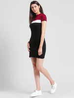 Rigo Color Block Short Sleeve Bodycon Dress