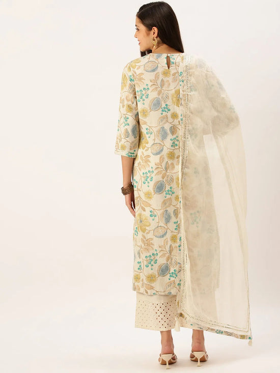 Women's Off White Printed Kurta Set-UB-2279-Offwhite