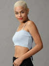 Women's Blue Striped Fitted Crop Top-TG-9A37-Blue