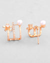 Gold Plated Crystal Studded Stud Earrings-VOJ458