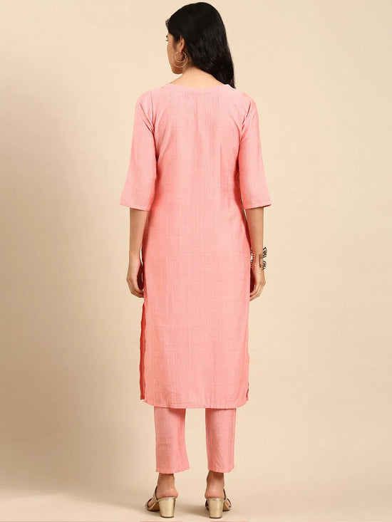 Women's Peach Solid Kurta Set-SKC-911-Peach