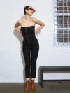 Women Black Denim Corset Jumpsuit