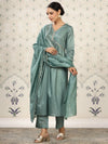 Avanshee Women's Latest Solid Cotton Silk Kurta, Pant With Dupatta-ES-7521