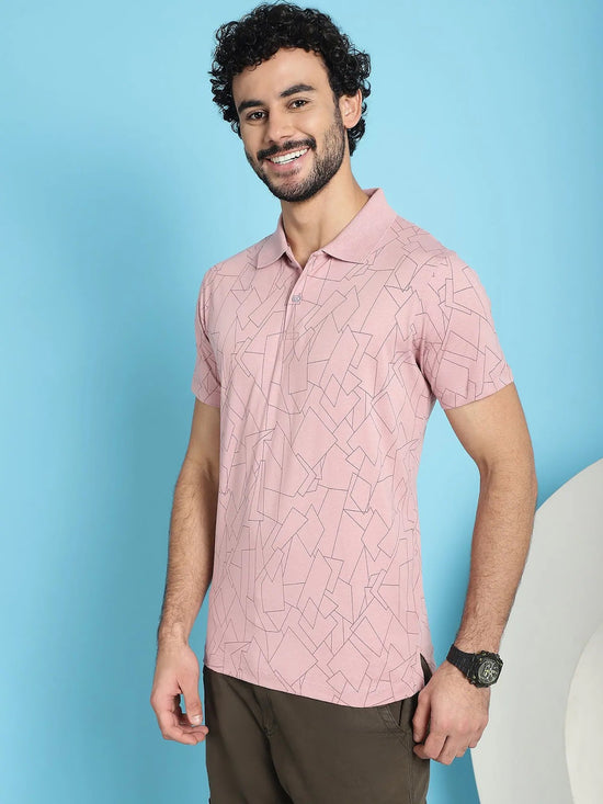 Venitian Men Double Mercerised Printed Polo Neck Onion T-Shirt for Men