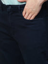 Genips Men's Cotton Stretch Rico Slim Fit Navy Colour Solid Casual Chinos