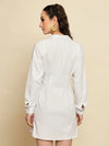 White Dart Detail Shirt Dress