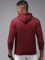 Men Red Solid Sweatshirt-OTSS-28-Maroon