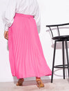 Women Pink Accordion Pleated Skirt