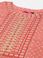 Women's Peach Paisley Kurta Set-GW-3142-Peach