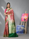 Fuchsia Silk Banarasi Saree With Zari Woven Floral And Paisley Designs-MA52BSL441050023