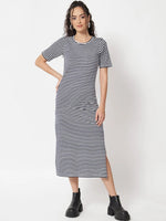 Side Slit Stripe Dress