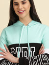 Women's Sea Green Colourblock Sweatshirt-AF-1751-Seagreen