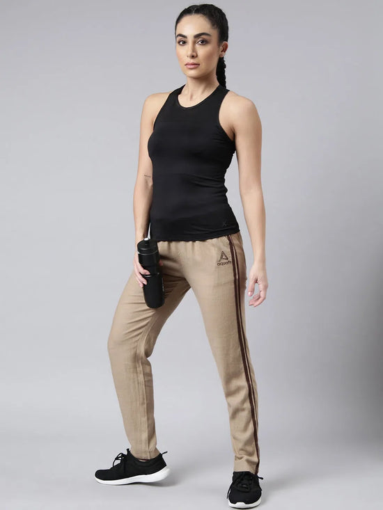 Women Solid Slim Fit Brown Track Pant-AF-1614-Brown