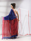 Blue Cotton Saree With Sequined Work-MA55CT06520110