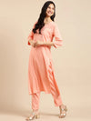 Women's Peach Solid Kurta Set-SKC-3307-Peach