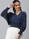 Women's Printed Navy Blue Top-AE-10173-Navybluewhite