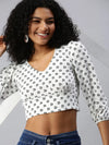 Women's White Typography Top-AE-10299-Whiteblack